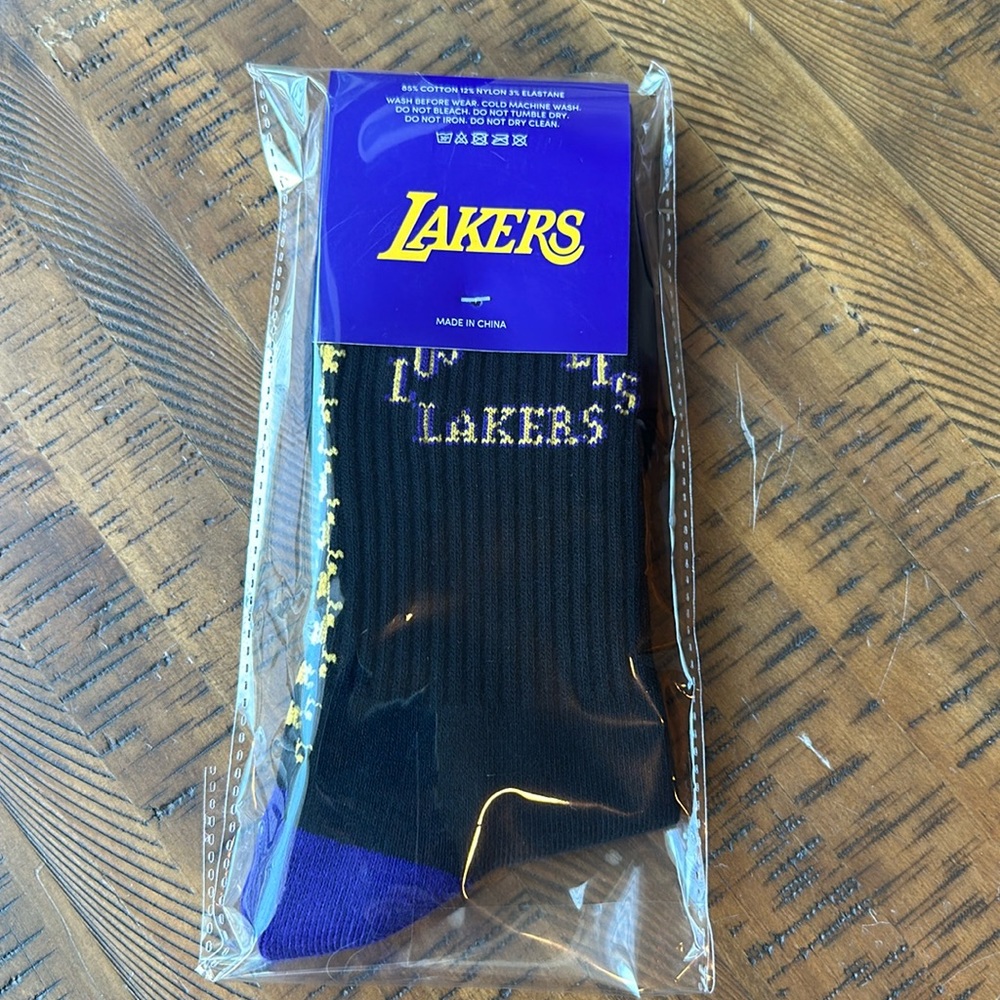 NBA Los Angeles Lakers Socks - Black Purple Brand New Giveaway
